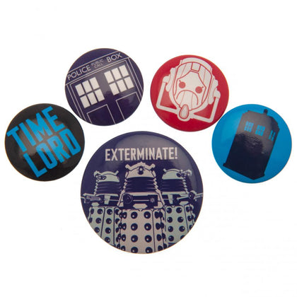 Doctor Who Button Badge Set Image 1