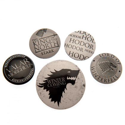 Game Of Thrones Stark Button Badge Set Image 1