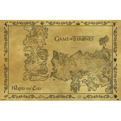 Game Of Thrones Antique Map Poster Image 1
