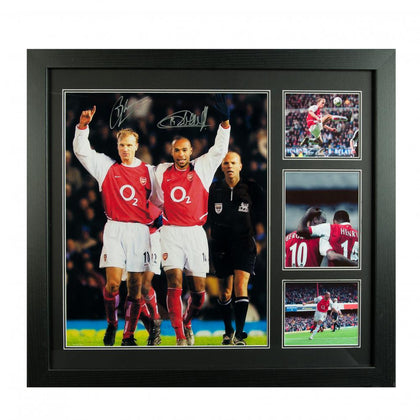 Arsenal FC Framed Bergkamp & Henry Signed Print Image 1