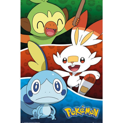 Pokemon Galar Starters Poster Image 1