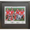 Arsenal FC Framed Famous Back 4 Signed Print Image 1