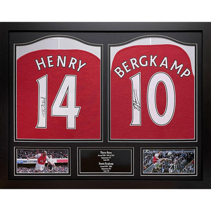 Arsenal FC Dual Framed Henry & Bergkamp Signed Shirt Image 1