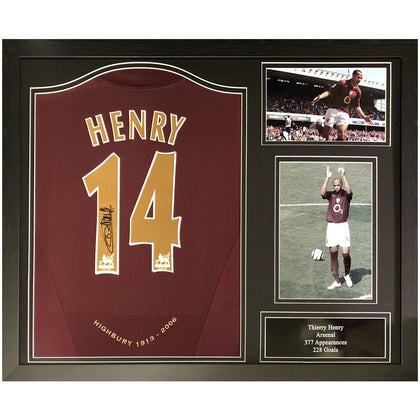 Arsenal FC Framed Henry Signed Shirt Image 1