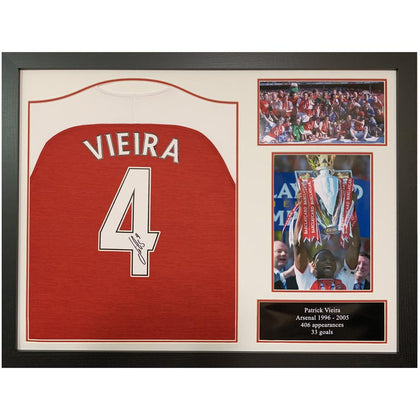 Arsenal FC Framed Vieira Signed Shirt Image 1