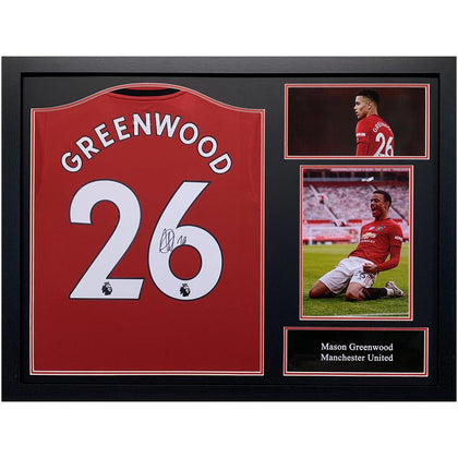 Manchester United FC Framed Greenwood Signed Shirt Image 1