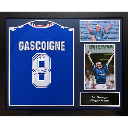 Rangers FC Framed Gascoigne Signed Shirt Image 1