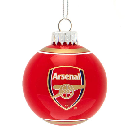 Arsenal FC Christmas Glass Bauble Image 1