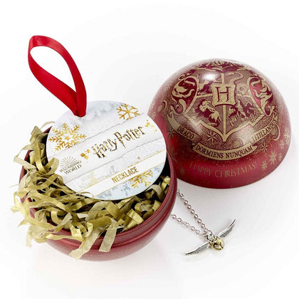 Harry Potter Christmas Bauble & Golden Snitch Necklace Image 1