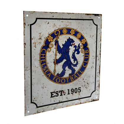 Chelsea FC Retro Logo Metal Sign Image 1