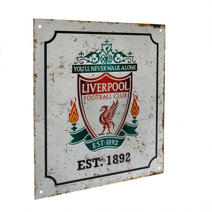 Liverpool FC Retro Logo Metal Sign Image 1