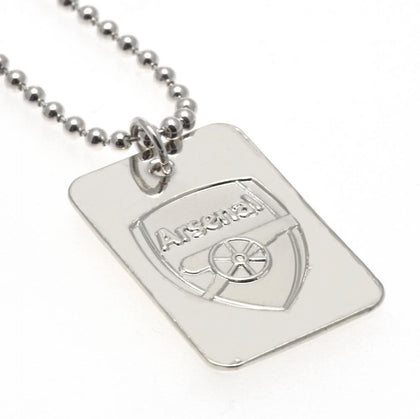 Arsenal FC Silver Plated Dog Tag & Chain Image 1