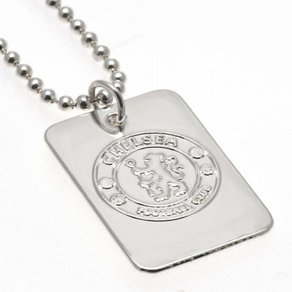 Chelsea FC Silver Plated Dog Tag & Chain Image 1