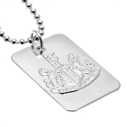 Newcastle United FC Silver Plated Dog Tag & Chain Image 1