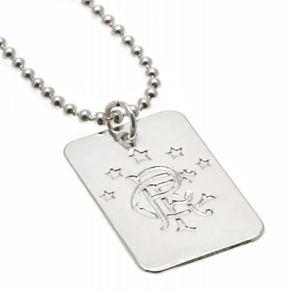 Rangers FC Silver Plated Dog Tag & Chain Image 1