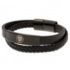 Manchester City FC Black IP Leather Bracelet Image 2