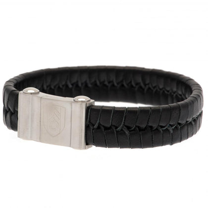 Fulham FC Single Plait Leather Bracelet Image 1