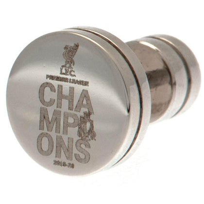 Liverpool FC Stainless Steel Premier League Champions Stud Earring Image 1