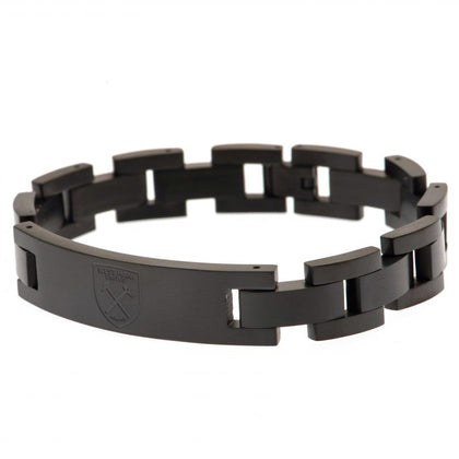 West Ham United FC Stainless Steel Black IP Bracelet Image 1
