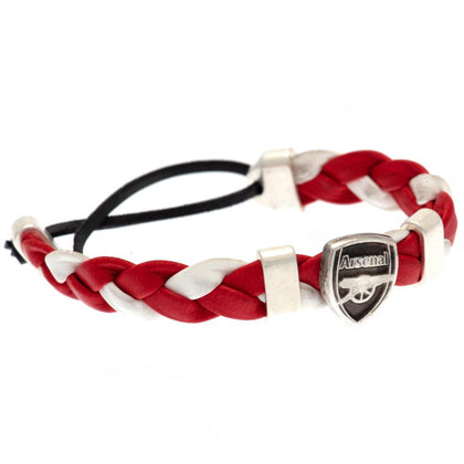 Arsenal FC Stainless Steel PU Slider Bracelet Image 1