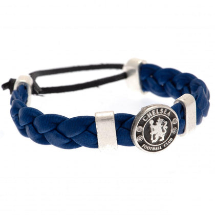 Chelsea FC Stainless Steel PU Slider Bracelet Image 1