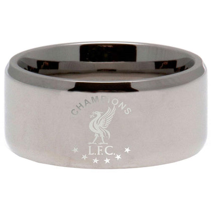 Liverpool FC Stainless Steel Champions Of Europe Band Ring Image 1