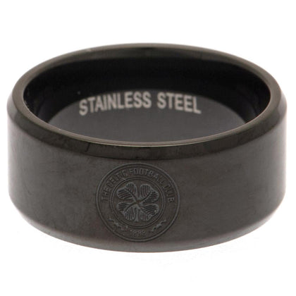 Celtic FC Stainless Steel Black IP Ring Image 1