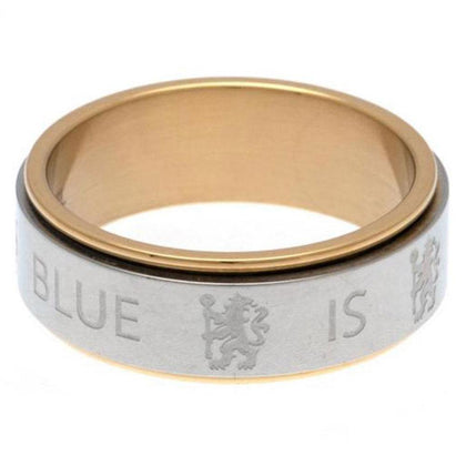Chelsea FC Stainless Steel Bi Colour Spinner Ring Image 1