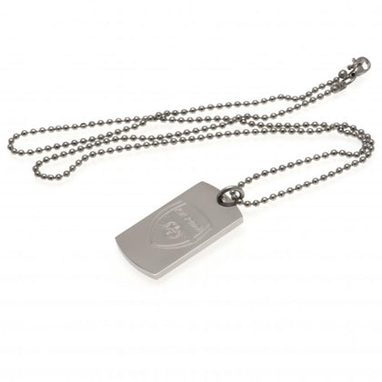 Arsenal FC Stainless Steel Engraved Dog Tag & Chain Image 1