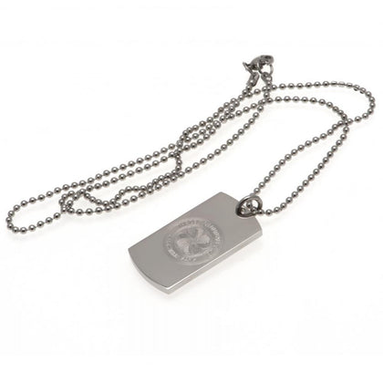 Celtic FC Stainless Steel Engraved Dog Tag & Chain Image 1