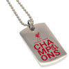 Liverpool FC Stainless Steel Premier League Champions Colour Crest Dog Tag & Chain Image 2