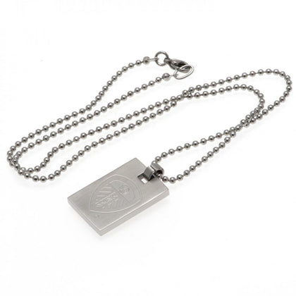 Leeds United FC Stainless Steel Dog Tag & Chain Image 1