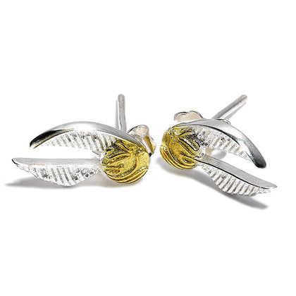 Harry Potter Golden Snitch Silver Plated Earrings Image 1