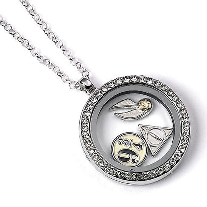Harry Potter Silver Plated Charm Locket Necklace Image 1