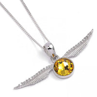 Harry Potter Golden Snitch Sterling Silver Crystal Necklace Image 1