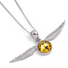Harry Potter Golden Snitch Sterling Silver Crystal Necklace Image 1