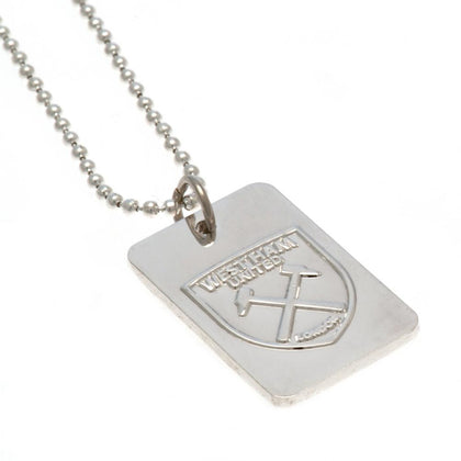 West Ham United FC Silver Plated Dog Tag & Chain Image 1