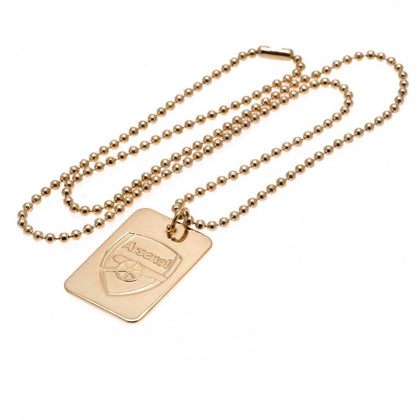 Arsenal FC Gold Plated Dog Tag & Chain Image 1