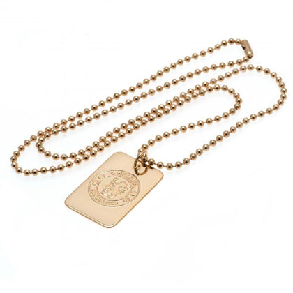 Chelsea FC Gold Plated Dog Tag & Chain Image 1