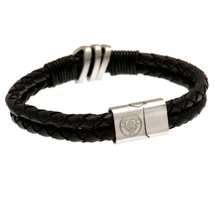 Manchester City FC Leather Bracelet Image 1