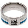 Manchester City FC Stainless Steel Colour Stripe Ring Image 1