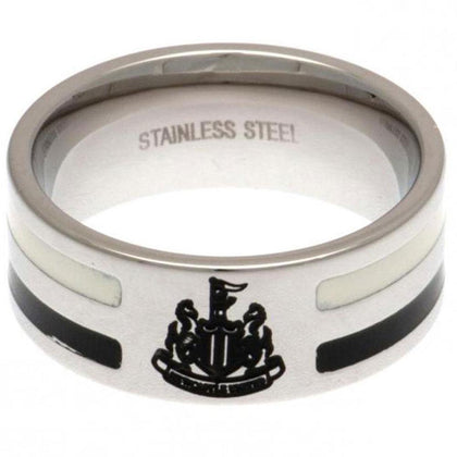 Newcastle United FC Stainless Steel Colour Stripe Ring Image 1