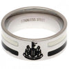 Newcastle United FC Stainless Steel Colour Stripe Ring Image 1