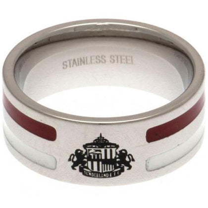 Sunderland AFC Stainless Steel Colour Stripe Ring Image 1
