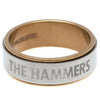 West Ham United FC Stainless Steel Bi Colour Spinner Ring Image 3