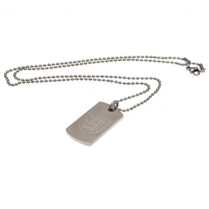 England Stainless Steel Engraved Dog Tag & Chain Image 1