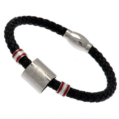 Arsenal FC Colour Ring Leather Bracelet Image 1