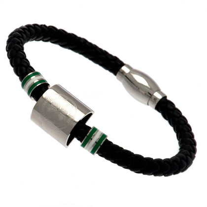 Celtic FC Colour Ring Leather Bracelet Image 1