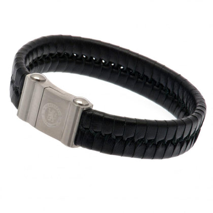 Chelsea FC Single Plait Leather Bracelet Image 1