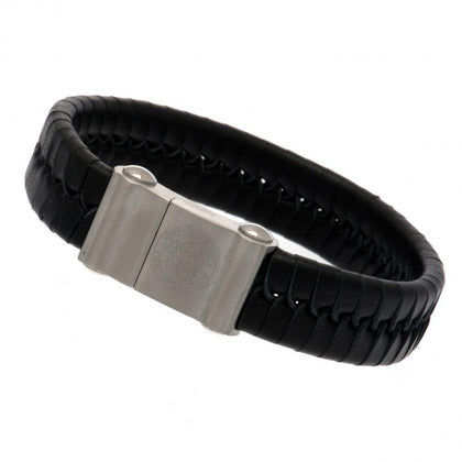 Leicester City FC Single Plait Leather Bracelet Image 1